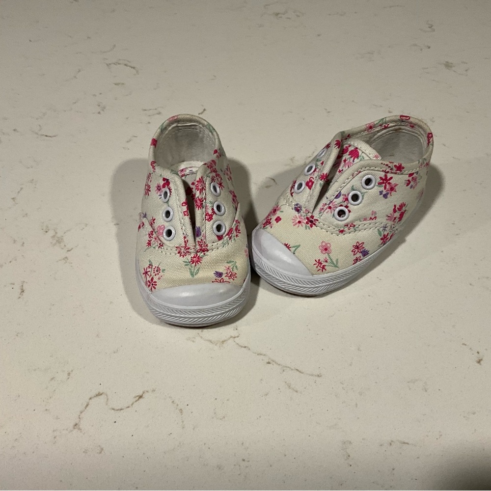 Keds Kids Sneakers - White with Pink Floral